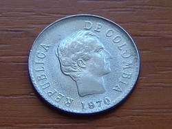 KOLUMBIA COLOMBIA 20 CENTAVOS 1970 REPUBLICA DE (jobbra) #