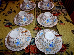 4 db  db antik cseh porcelán  csésze és alj 