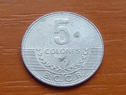 COSTA RICA 5 COLONES 2008 ALU. #