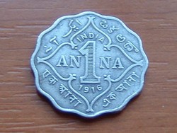 INDIA 1 ANNA 1916 V. GYÖRGY 1912-1920 (b) Bombay Mint without #