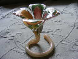 Murano üveg virág gyertyatartó