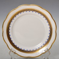 Hüttl Tivadar süteményes tányér , kék-arany diszítéssel. 16 cm. Jelzett.2