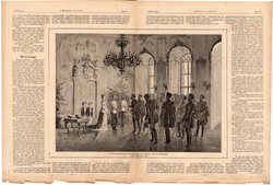 Küldöttségek fogadása, fametszet 1881, metszet, nyomat, 25 x 35 cm, Ország - Világ, Ferenc József