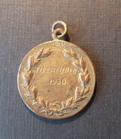 Füsti ötvös - Irredenta díj érem Tiszafüred 1930