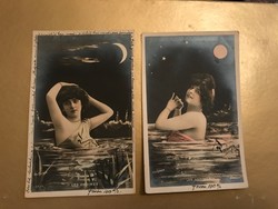 2 db. 1903- as képeslap szett Les Ondines felirattal.
