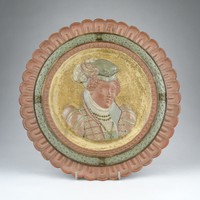 0Z906 Bernard Bloch Terracotta Wall Plaque of a Young German Noble Face ~ 1880