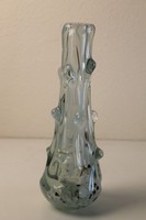 Retro cseh üveg bütykös váza