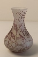 Francia réteges üveg váza, jelzett
