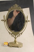 Antik barokk réz asztali tükör 996