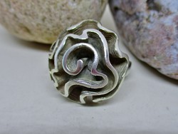 Különleges  iparművész ezüst gyűrű csodálatos rózsa forma