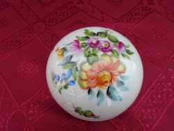 Herendi porcelán mini bonbonier, átmérője 6 cm, magassága 6 cm. 