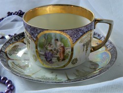 Antique mz moritz zdekauer austria cup and small plate, scene