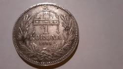 Ezüst 1 Korona 1915.900.-Ft