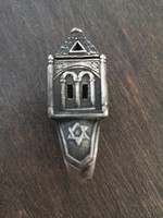 Antik orosz ezüst judaika eljegyzési gyűrű