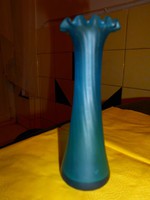 Szecessziós huta üveg ibolya váza , kimélt, szép darab 