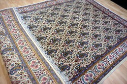 Megkímélt hatalmas  Kirman kézi szőnyeg Tabriz Nain Ghom 345x235 cm