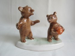 Bodrogkeresztúri kerámia maci labdázó medvék