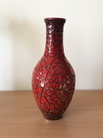 Repesztett ökörvér mázas váza