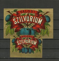 Címke-Szilvórium pálinka -1900-as évek 2 db