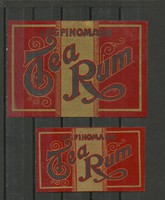 Címke-Legfinomabb tea rum-1900-as évek 2 db