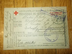 I világháborús magyar hadifogoly levelezőlap 1917 oroszország