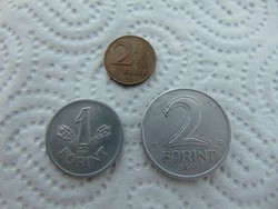 2 fillér - 1 forint - 2 forint 1946 Kossuth címer !
