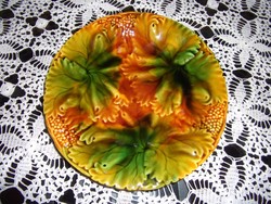 Antik Schramberg majolika süteményes tányér