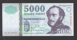 5000 forint 2006.  "BC".  UNC!!  RITKA!!