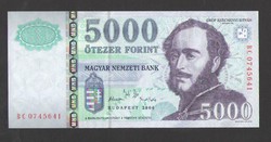 5000 forint 2006.  "BC".  UNC!!  RITKA!!