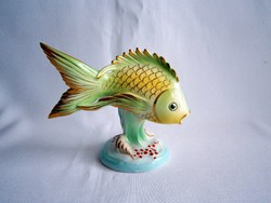 PE_014 Nagyon szép Drasche porcelán hal aranyozott festéssel