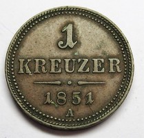 Bronz  1 Kreuzer 1851 