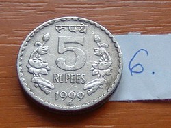 INDIA 5 RÚPIA 1999 MMD Moscow Mint, Russia!!! 6.