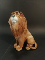 Zsolnay oroszlán figurális porcelán, szobor - HIBÁTLAN