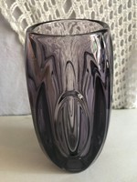  Retro  design Cseh üveg váza .