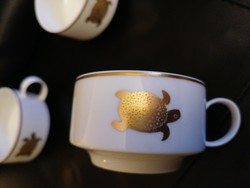 Rendkivül ritka Rosenthal csészék arannyal festett teknős mintákkal!