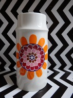 Hollóházi váza retro, hippi korszakot idéző mintával