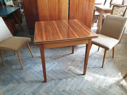 Retro régi magasfényű hosszabbítható asztal étkezőasztal mid century