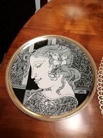 Hollóházi Szász Endre tányér 20 cm,Pillangós