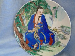 Antik kínai tányér, Famille Rose mintával, 19. sz. vége