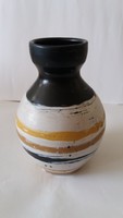 Gorka Lívia - csíkos váza, hibátlan, jelzett, 18 cm