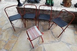 Retro összecsukható székek, szék, nosztalgia darabok, Egyben eladók 