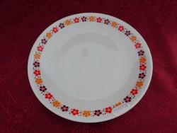 Alföldi porcelán piros/sárga/barna mintás süteményes tányér. 