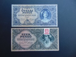 500 pengő 1945 - 1000 pengő 1945 LOT !    