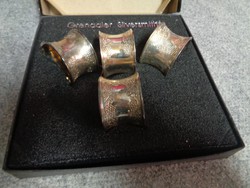 Szépséges ezüstözött szalvétagyűrű készlet, eredeti dobozában