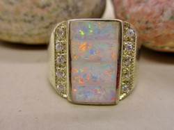 Gyönyörű kézműves opál ezüst gyűrű
