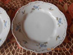 Zsolnay kék barackvirág mintás lapos tányérok