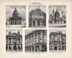 Építészet XVII. - XVIII. század, egy színű nyomat 1894, litográfia, német nyelvű, eredeti, épület