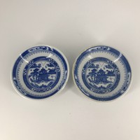 Régi kínai kék fehér porcelán tányér 2 db együtt - Kína japán