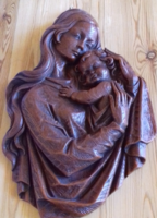 Mária Gyermekével, viasz falikép 36 x 24 cm  X