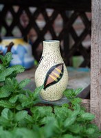 B. Várdeák Ildikó váza - jelzett retro iparművész kerámia váza
